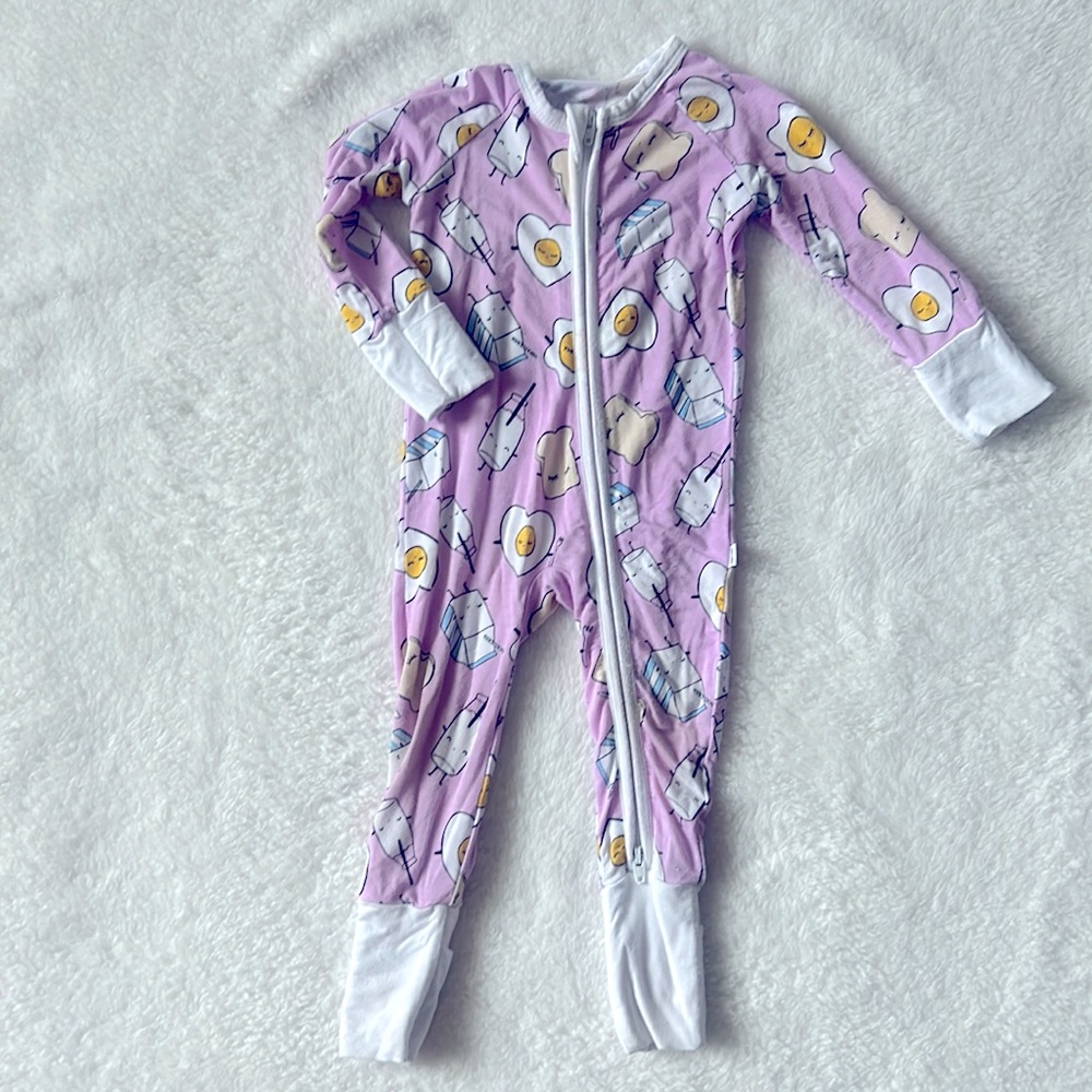 Little Sleepies 0-3 breakfast buddies bamboo zippy